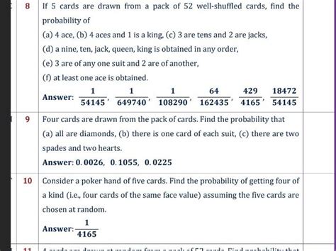 8 If 5 cards are drawn from a pack of 52 well-shuffled cards, find the pr..