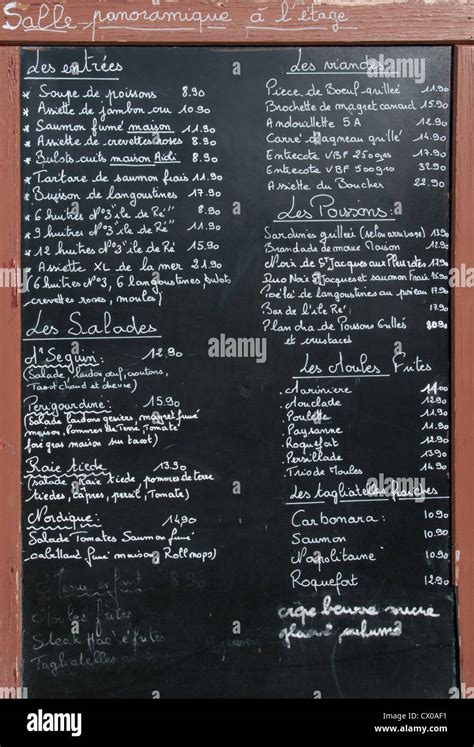 French Bistro Menu