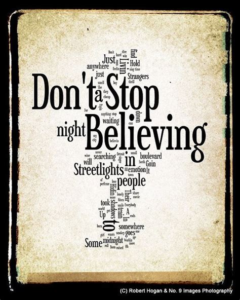 Don't Stop Believing Lyrics - Journey Word Art - Word Cloud Art Print 8x10 - Gift Idea | Lyrics ...