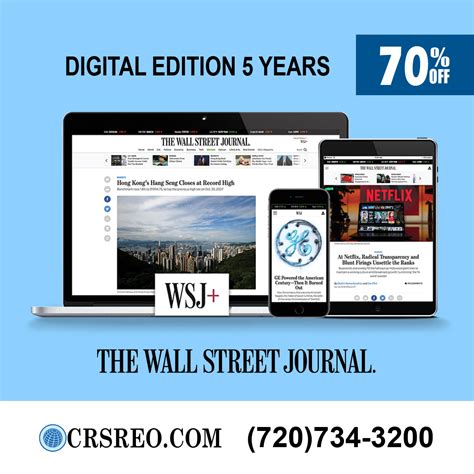 WSJ Digital Subscription for 5 Years at 70% Off