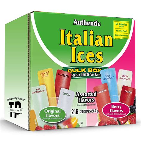 Amazon.com: BULK BOX 216 Authentic Italian Ice Freeze Pops | 2oz bars ...