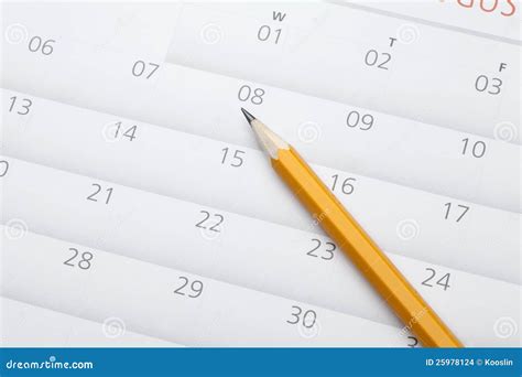 Pencil on calendar stock photo. Image of business, planning - 25978124