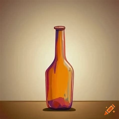 Vintage glass bottle on a wooden table