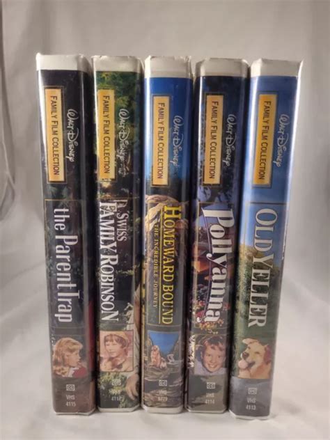 WALT DISNEY FAMILY Film Collection VHS LOT OF 5 Classic Live Action ...