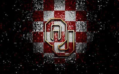 Download wallpapers Oklahoma Sooners, glitter logo, NCAA, purple white checkered background, USA ...