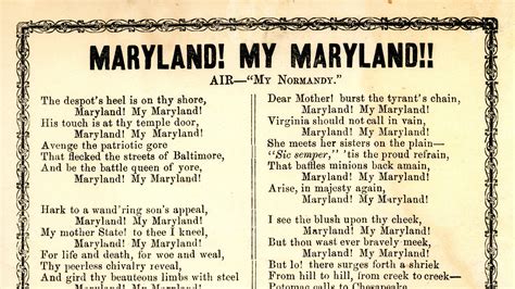 Maryland’s State Song, a Nod to the Confederacy, Nears Repeal - The New York Times