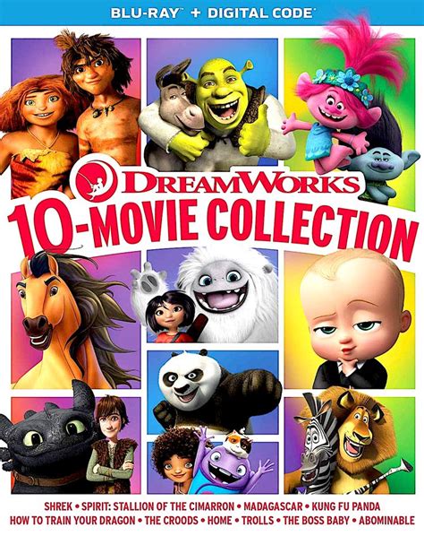 DREAMWORKS 10-MOVIE COLLECTION: SHREK / SPIRIT: STALLION OF THE CIMARRON / MADAGASCAR / KUNG FU ...