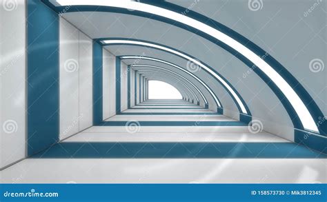 Futuristic Room Interior Concept Stock Illustration - Illustration of ...