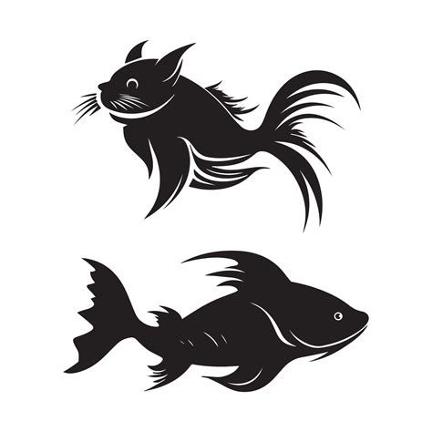 Set of catfish silhouette characters vector illustration 25455414 ...