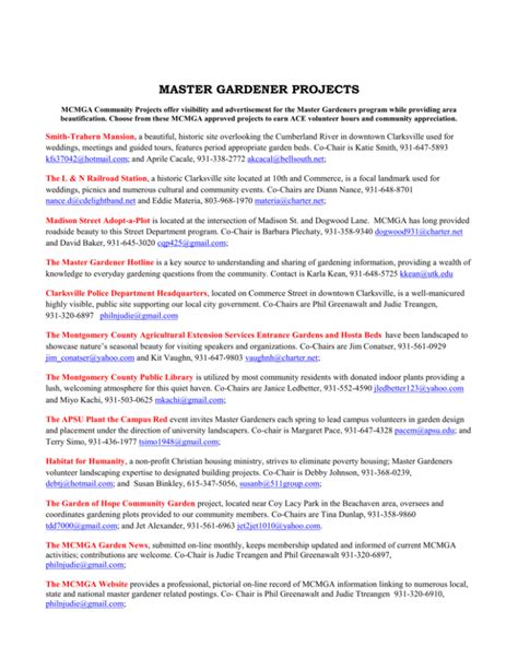 master gardener projects