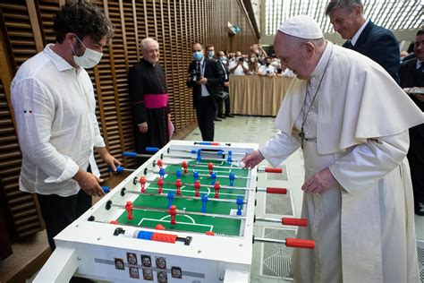 Soccer-loving Pope Francis gets a new toy: a foosball table | AP News