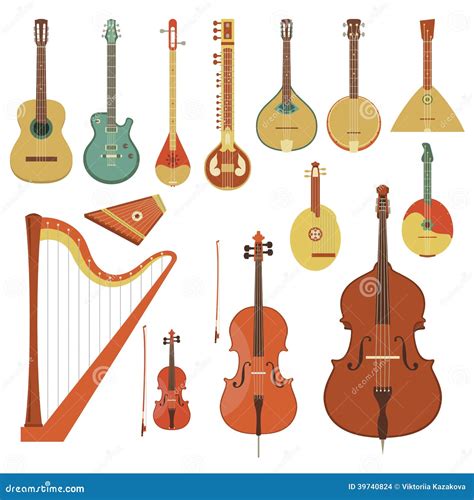 Stringed Musical Instruments Stock Vector - Illustration of acoustic, culture: 39740824