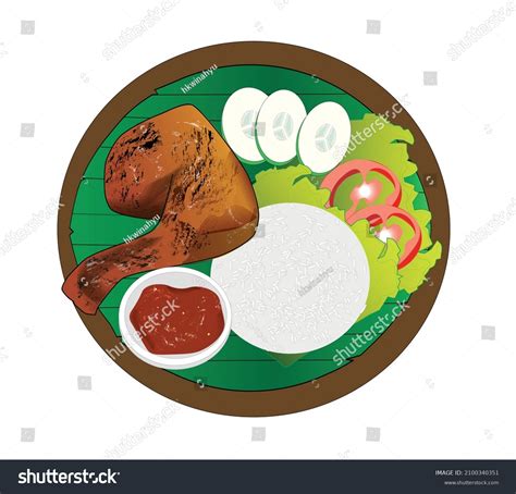 Illustration Vector Ayam Bakar Grilled Chicken Stock Vector (Royalty ...