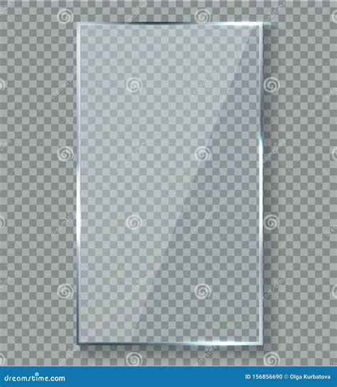 Glossy Reflection Effect. Transparency Window Glass Plastic with Brightreflections Plaque Vector ...