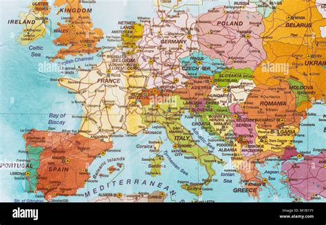 Europe map with airport signs Stock Photo - Alamy