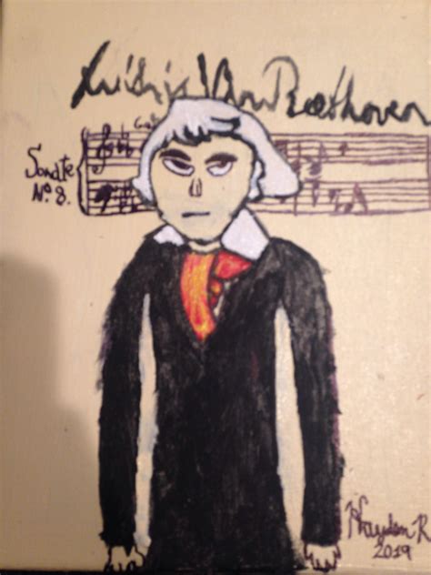 A painting I made of Beethoven : r/classicalmusic