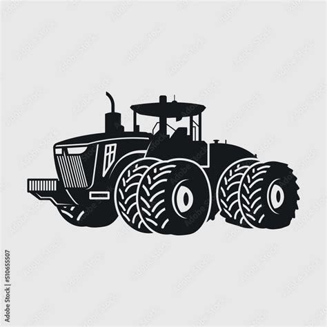 Vettoriale Stock Tractor Silhouette SVG Cut File, Farm Tractor Svg ...