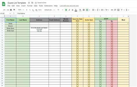 Wedding Guest List & RSVP Spreadsheet Template for Excel or Google ...