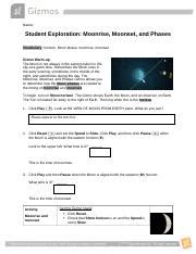 MoonriseMoonsetGizmo.docx - Name: Student Exploration: Moonrise Moonset and Phases Vocabulary ...