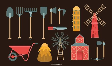 Farming Tools Vector Collection Vector Download