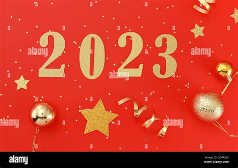 2023 on a bright red background - new year concept Stock Photo - Alamy