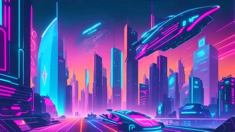 Premium Photo | Future city illustration Cyberpunk City