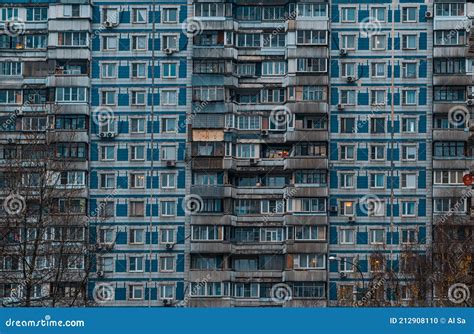 View of Soviet Brutalist Architecture in Moscow. Stock Photo - Image of ...