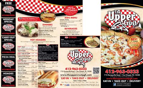 The Upper Crust Pizza Menu, Menu for The Upper Crust Pizza, Glenshaw, Pittsburgh - Urbanspoon/Zomato