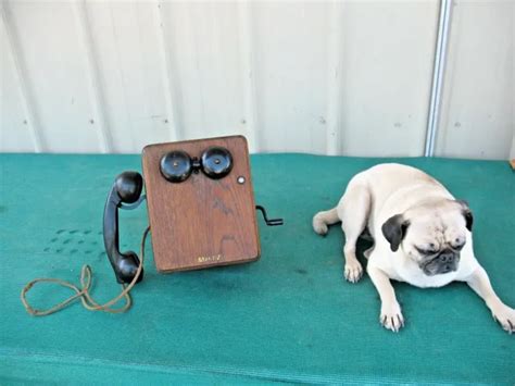 ANTIQUE VINTAGE RUSTIC Wood Oak Wooden Hand Crank Wall Phone Ringer Box $79.00 - PicClick