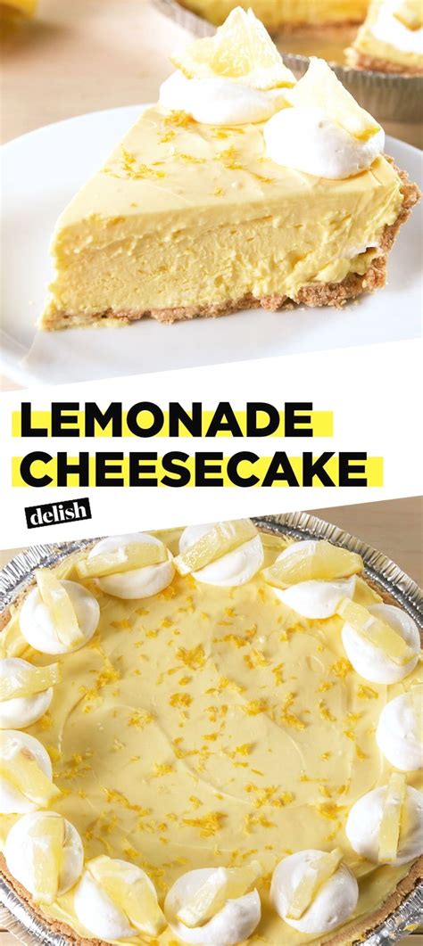 Lemonade Cheesecake from Delish.com is the perfect no bake summer treat. | Desserts, Just ...