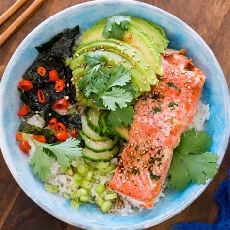 Healthy Sushi Bowl with Leftover Salmon - Eating Richly