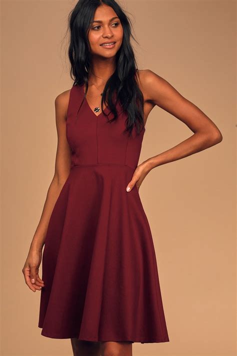 Wine Red Dress - Midi Dress - Skater Dress - Sleeveless Dress - $59.00 - Lulus