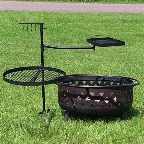 Buy NEW Steel Heavy Duty Dual Fire Pit Campfire Cooking Grill System Round Rectangle Online at ...