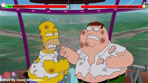 Peter Griffin vs. Homer Simpson with healthbars 2/2 - YouTube