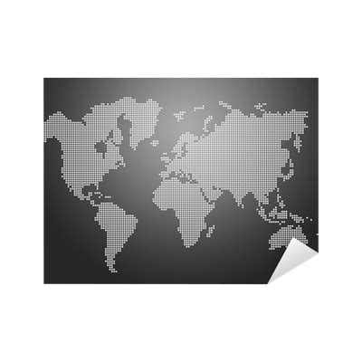 Sticker Image of modern optimally dotted world map illustration - PIXERS.UK
