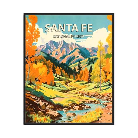 Santa Fe National Forest Poster Art Print, Retro National Park Gifts - Etsy