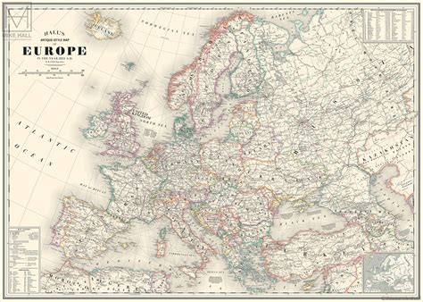 Antique-Style Map of Europe (updated) :: Behance