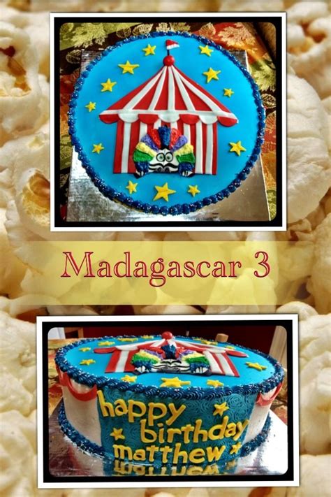 Madagascar 3 cake-Marty in the rainbow wig! | Circus birthday, Madagascar cake, Birthday