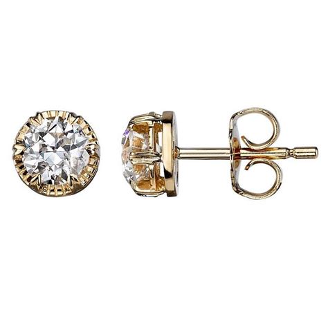 Old European Cut Diamond Stud Earrings For Sale at 1stdibs