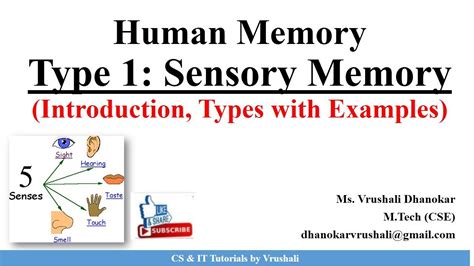 HCI 2.3 Type 1: Sensory Memory (Iconic, Echoic and Haptic Memory) with Examples - YouTube