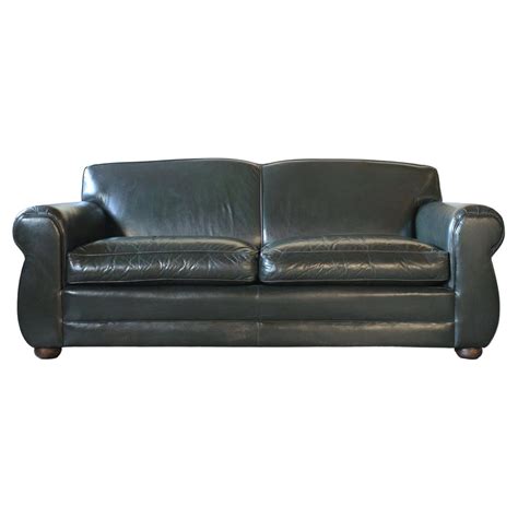 Green Leather Sofa For Sale at 1stDibs | dark green leather sofa, dark ...