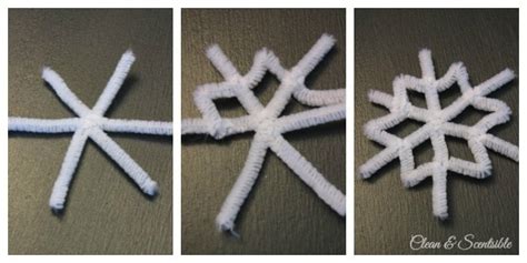 Frosted Pipe Cleaner Snowflake Ornaments - Clean and Scentsible