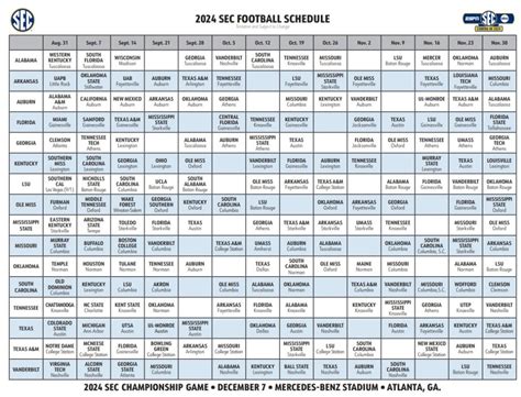 Sec Football Schedule 2024 Grid - Eadie Norean