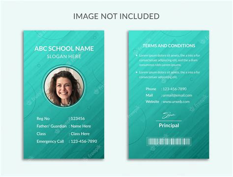 Premium Vector | Student and employee vertical id card template