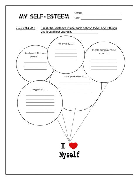 Low Self Esteem Worksheets – AlphabetWorksheetsFree.com