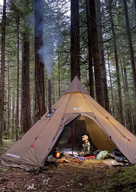 Megahorn XL Tipi (8P) Wood Stove Tent [20% off] | Tent, Cold weather camping, Outfitter tent