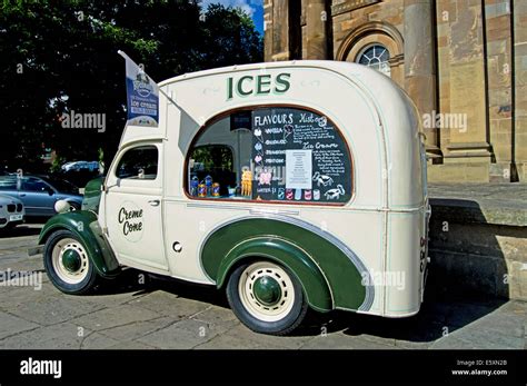 Vintage ice cream truck at the York Castle Museum, York, North Yorkshire, England, United ...