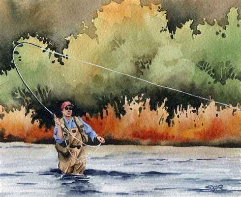 Fly Fishing Art Print hooked Up Watercolor - Etsy | Vis kunst, Vis schilderijen, Idee verf