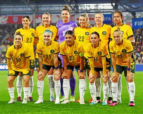 Matildas Australian Soccer Team Paint By Numbers - Numeral Paint Kit