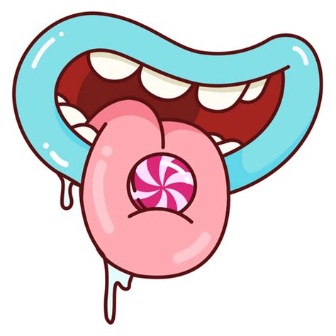 Funny Mouth with Candy Sticker - Sticker Mania